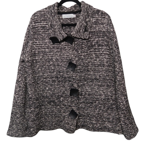 Heather Gray Knit Cardigan Button Up Cozy Cottagecore Anthropologie Willow Lg - Picture 1 of 10
